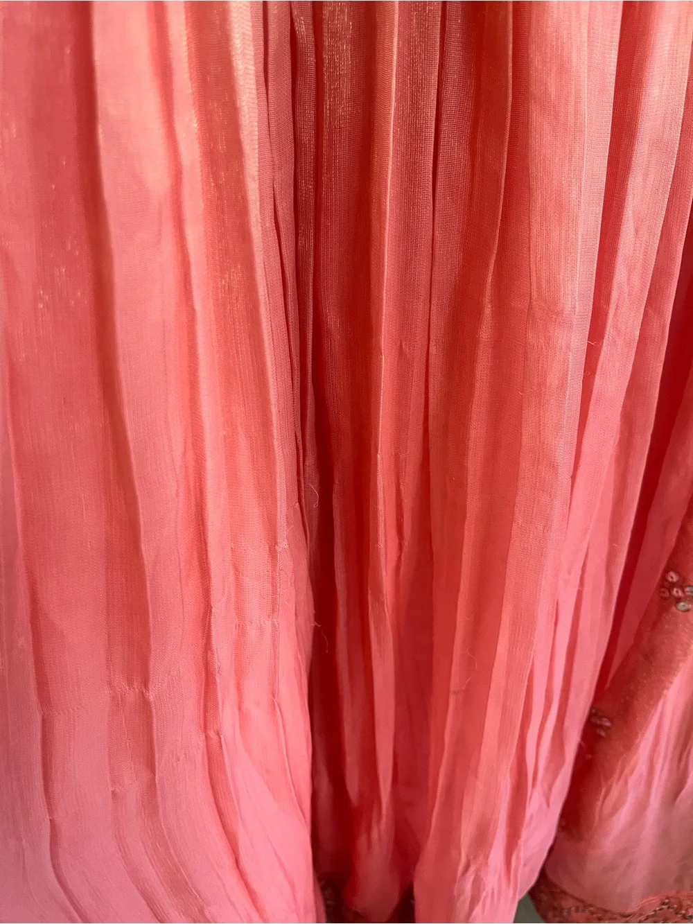 Beaded Embroidered Bedazzled Coral Embellished Girls' Party Dress